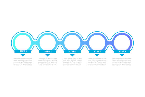 Blue Colored Circles Steps Infographic Guide